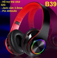 Tai phone chụp tai bluetooth 5.0 cao cấp B39 - Hỗ trợ thẻ nhớ pass mạnh (hàng nhập)