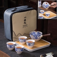 [7-in-1 Set] Coya Cozy TP05 Portable Travel Lazy Auto Rotate Ceramic Porcelain Kung Fu Chinese Tea S