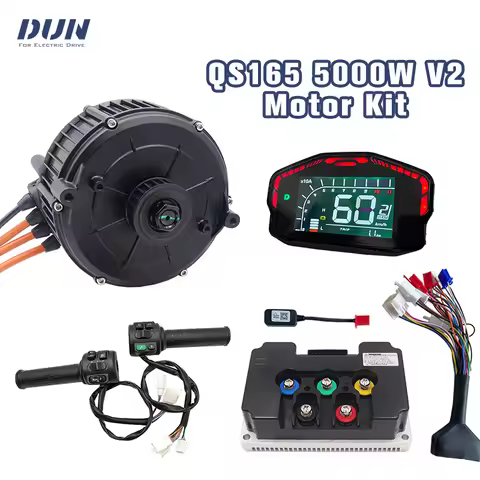 QS165 5000W V2 72V PMSM Mid Drive Motor Kit 60V 5000W with Fardriver ND72450 Controller Display Thro
