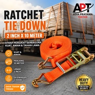 Rachet Tie Down Panjang 10 meter Tali Pengikat Bak Kendaraan Trek Belt Tali Krek Truk