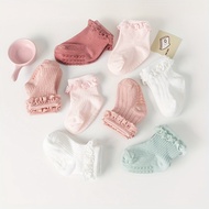 0-6 Months Baby Girls' Lace Ruffled Cute Socks: Cotton Blend Breathable Comfort for Your Little One