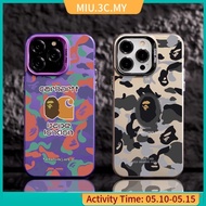 Luxury matte hard casing graffiti bape trendy brand phone case compatible for iPhone x xr xs 11 12 13 14 Pro Max 14Plus shockproof case ip 12promax 13promax iphone case PCCR