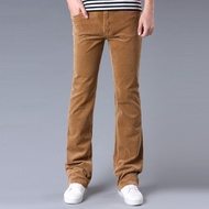 Men's Large Size Casual Flared Pants, Corduroy Pants, Men's Elastic Slim Flared Pants