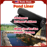 2m/4m/6m width Black Roll Fish Pond Liner Thick Pelapik Kolam Garden Pools HDPE Membrane Reinforced Guaranty Landscapin