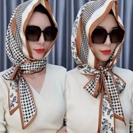 Hijab Voal Segi/Empat Motip Lasercut/Turban Instan Dewasa/Jilbab Motif Bunga/Satin Head Scarf/Satin