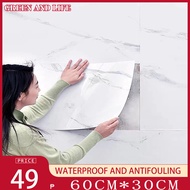 1 Pcs 60X30 cm1.8mm thick Marble Design  Vinyl Floor Stickers Adhesive PVC Tiles Flooring for home decor living room