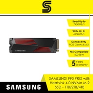 SAMSUNG 990 PRO with Heatsink PCIe 4.0 NVMe M.2 SSD - 1TB/2TB/4TB