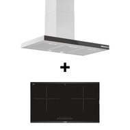 (BUNDLE) BOSCH DWB97BK61T Wall-mounted cooker hood (90cm) + Bosch PPI82560MS Induction Hob