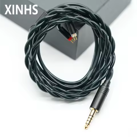 XINHS-2 S88 Core Dark Blue Silver Copper Coaxial Leeds Structure Upgraded Earphone Cable