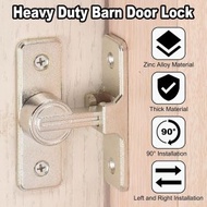 90度轉角門閂，鋅合金材質（鎳色），適合庭院、浴室及室外使用 |穀倉門鎖,90 度滑動穀倉門鎖,穀倉門鎖閂鎖五金件,翻轉門鎖適用於穀倉、門、花園、櫥櫃、窗戶、鎳