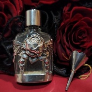 1990年倫敦製玫瑰純銀玻璃香水瓶(有Hallmark)含漏斗【情人節禮物