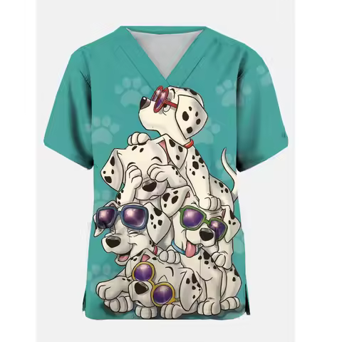 Pharmacist Dentist Veterinary Nurse Tops Disney 101 Dalmatians Beauty Scrub Clothes Spa Nurse Pure M