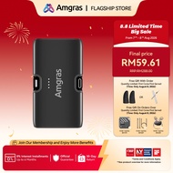 Amgras PowerWorld822 Mini Powerbank 5000mAh Built-in Foldable Type-C Lighning dual Connector & zinc 