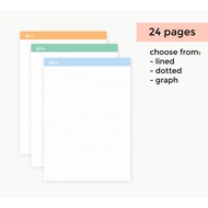 A5 Notes Pages Inserts (for 6 Ring Binder) - 120gsm paper, loose leaf, planner inserts