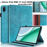 for Honor Pad X8B 11 Inch 2026 NDL2-W09 X8b X8a 11"Tablet Cover 3D Embossed Life Tree Pu Leather Cas