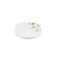 Corelle Plate Dish Width 13cm × Depth 13cm × Height 3.5cm, Break-resistant, Lightweight, Green Breez