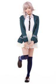 Ya-cos Cosplay Female Chiaki Nanami Cosplay Outfit Uniform Dress Green