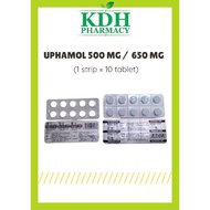 UPHAMOL 500 MG (PARACETAMOL)  / UPHAMOL 650MG (ACETAMINOPHEN) TAHAN SAKIT/ DEMAM (1'STRIP = 10 TABLET)