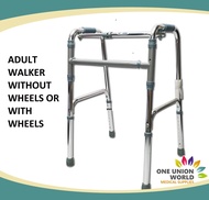 Adult Walker without Wheels Foldable Walker with Wheels Adjustable Height Walker Mobility Walker Aid also available Standard Wheelchair Quad Cane Seat Cane Commode Chair Hospital Medical Supplies Oxygen Concentrator