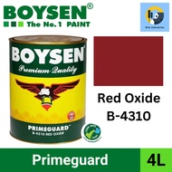 ♞Boysen Primeguard 4 Liters (Gallon) Water-based Metal Primer Paint Red Oxide Primer Gray White