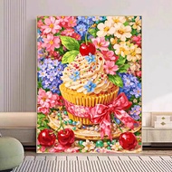 Cherry Cake / Paint by Numbers / Wall Art / Canvas Painting / Decoration Living Room / Home Decor / 