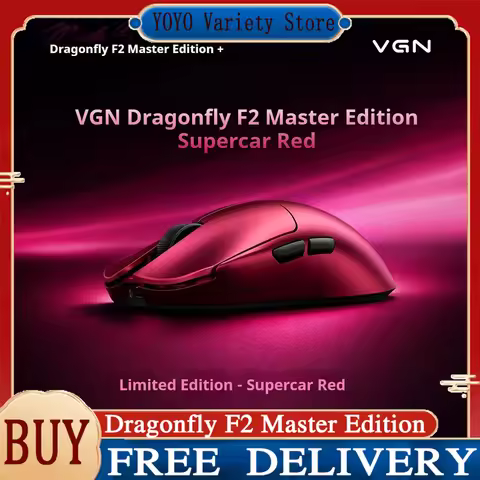 VGN Dragonfly F2 Master Edition Supercar Red 3 Mode Wireless Gaming Mouse PAW3950 Extreme Sensor Nor