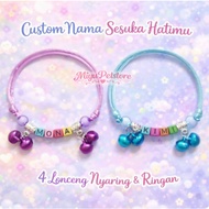 Cat Name Necklace 4 Beaded Bells Custom Cat Name Necklace Kitten Necklace Cat Necklace Cat Tag Cat B