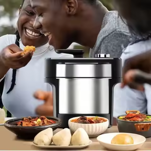 5L Electric Automatic Fufu Maker Machine with Heating Function, Commercial Swallow Food Mixer for Po