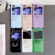 Lens Protector Bumper Casing for Samsung Galaxy Z Flip 4 Z Flip 5 Leather Z Flip4 Z Flip3 Women Phon