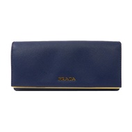 PRADA 牛皮皮革Long Wallet金扣長錢包藍色