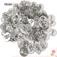 PEONYSG 100Pcs Metal Wood Wick Clips, Height about 0.7 cm/0.18 inch Round Candle Manufacturing Bases