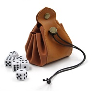 Dice PU Leather  Bag Tray Designs Cute Drawstring Pouch for Roleplaying Gift Coin Purse Dice Storage
