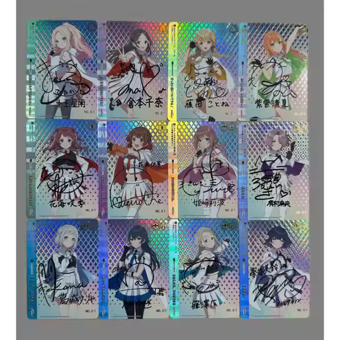 DIY Gakuen Idolmaster Holographic Autograph Flash Cards, Anime Girls Collectible Trading Cards Fan H