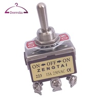 [deevoka] Toggle Switch, 3PDT On/Off/On 3 Position 6 Pins Momentary, AC 250V 15A