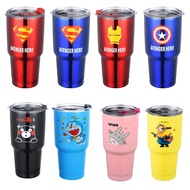 Ossayi 900ml Cartoon YETI Tumbler with Lid Rambler 30oz Stainless Steel Thermos Bottle Cold Vacuum Beer Cup Rocky Mountain