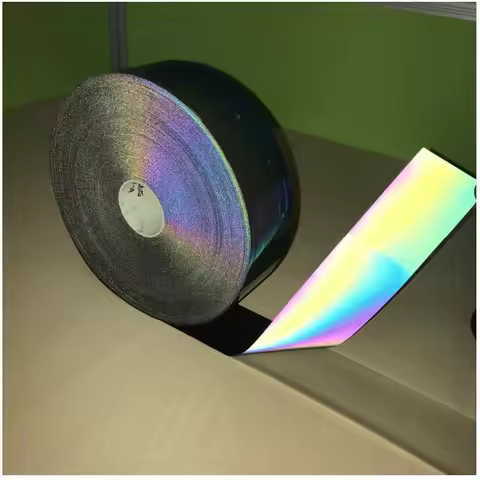 5/2.5/0.5CM HTP Reflective Heat Transfer Vinyl Colorful Strip Night Fluorescent Rainbow Protective W