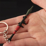 RPG Rocket Launcher Model Keychain, 1-Pack Collectible Miniature Alloy Keyring, Military Themed Gift