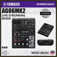 Yamaha AG06MK2 6-Channel Live Streaming Mixer / USB Mixer / Audio Interface - Black
