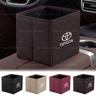 Portable Car Trash Bin Leather Car Rubbish Can for Toyota Corolla Yaris Aygo Prius RAV4 Camry Auris