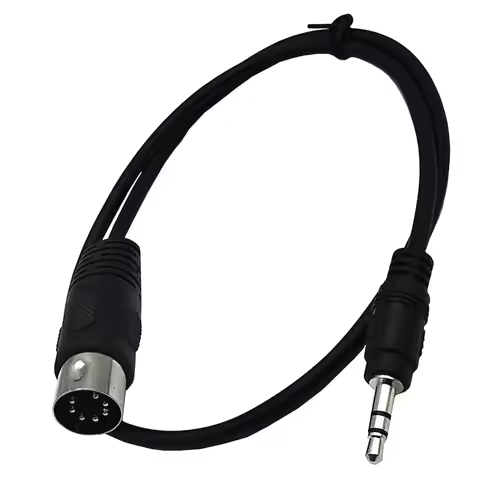 1pc DIN 7 Pin Din MIDI Male Plug To 3.5mm 1/8" Male Stereo Jack Audio Adapter Connector Cable for Ba