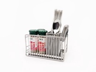 活動式設計　304不鏽鋼　筷子籃 置物籃附水盤置物架餐具架瀝水架