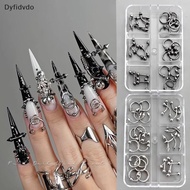 Dyfidvdo 20/30/60PCS Alloy Retro Circle Nails Art Charms 3D Punk Style  White Nail Parts Nail Decora