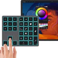 Updated Backlit Bluetooth Keypad for iPad Procreate Compatible with iOS17 or Later, Rechargeable Key