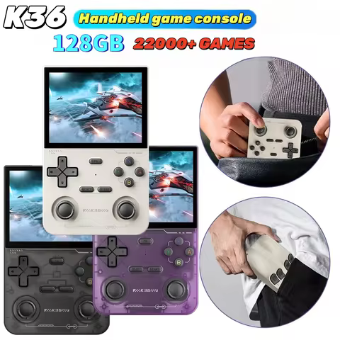Retro Handheld K36 Video Game Console Linux System 3.5 Inch IPS Screen Portable Pocket Video Player 