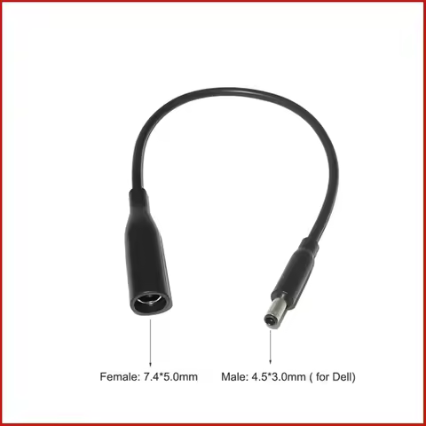 7.4mm to 4.5mm Dongle Dc Power Converter Cable D5G6M, 0D5G6M, 57J49, 331-9319 for Dell M3800 XPS 12 