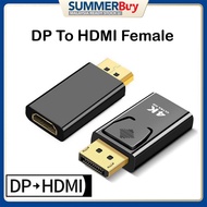 DP to HDMI Adapter 4K Display Port to HDMI Converter Audio Plug Switch for Computer TV Laptop