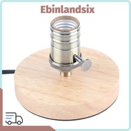 EBINLMY Lamp Base, E27 E26 Wooden Base Table Lamp Holder, Durable Dimmable Button Vintage Lamp Holde
