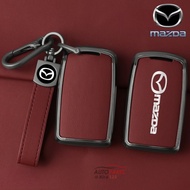 Zinc Alloy Remote Car Key Case Cover Comfortable Genuine Leather Key Shell Key Bag For Mazda Mx5 Mx3