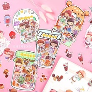Adorable Style Sticker | Shinjodu | Little Girl Sticker | Little Boy Sticker| Food Sticker | Journal