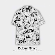 Cuban LeeZone Shirt Lỏng Lỏng Vải Mát | Áo phông hoa không màu
